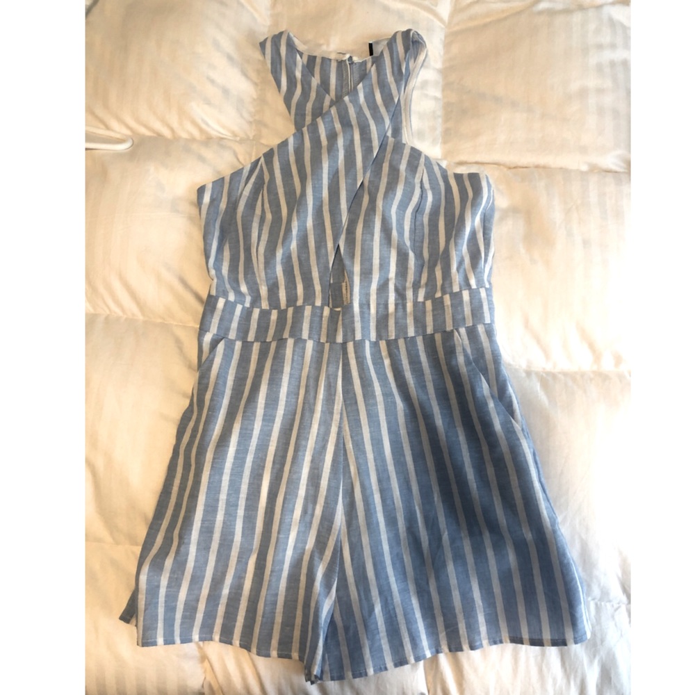 Light blue and white romper